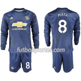 Camisetas Manchester United MATA 8 Niño Tercera Equipacion 2018/2019 Manga Larga